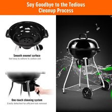 Load image into Gallery viewer, 18.5" Outdoor Backyard Cooking Kettle Charcoal Grill with Wheels