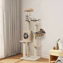 Load image into Gallery viewer, 56.5" Multi-Level Cat Tree Kitten Climbing Tower-Beige