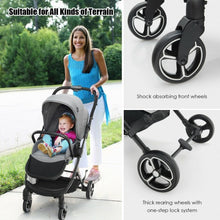 Load image into Gallery viewer, High Landscape Foldable Baby Stroller with Reversible Reclining Seat-Gray