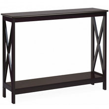 Load image into Gallery viewer, 2-Tier Console X-Design Sofa Side Accent Table-Espresso