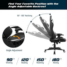 Load image into Gallery viewer, Reclining Swive Massage Gaming Chair-White