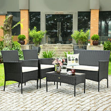 Load image into Gallery viewer, 4 Pcs Patio Rattan Cushioned Sofa Furniture Set