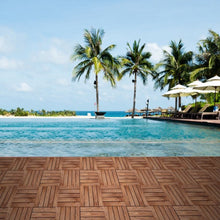 Load image into Gallery viewer, 11 Pcs 12" x 12" Patio Fir Wood Pavers Interlocking Decking Flooring