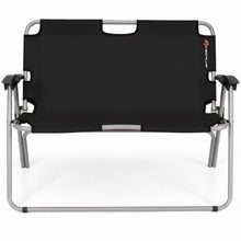 Load image into Gallery viewer, 2 Person Folding Camping Bench Portable Double Chair-Black