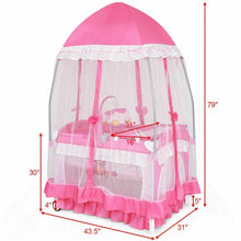 Load image into Gallery viewer, Portable Baby Playpen Crib Cradle with Carring Bag-Pink