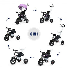 Load image into Gallery viewer, 6-In-1 Kids Baby Stroller Tricycle Detachable Learning Toy Bike-Pink