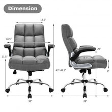 Load image into Gallery viewer, Adjustable Swivel Office Chair with High Back and Flip-up Arm for Home and Office-Gray
