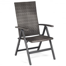 Load image into Gallery viewer, 2 pcs Rattan Folding Reclining  Outdoor Wicker Portable Chairs