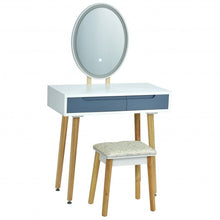 Load image into Gallery viewer, Touch Screen Vanity Makeup Table Stool Set -Gray