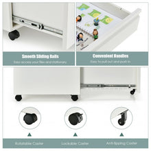 Load image into Gallery viewer, 3-Drawer Mobile File Cabinet Stee with Lock-White