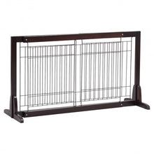 Load image into Gallery viewer, Adjustable Solid Wood Free Stand Dog Gate Pet Fence