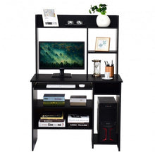 Load image into Gallery viewer, Hutch Storage Shelves Keyboard Tray Organizer Computer Desk