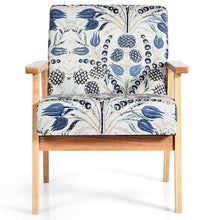 Load image into Gallery viewer, Modern Accent Armchair Fabric Lounge Chair with Rubber Wood Leg-Blue