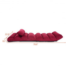 Load image into Gallery viewer, Folding Lazy Sofa Chair Stylish Sofa Couch Beds Lounge Chair W/Pillow-Burgundy