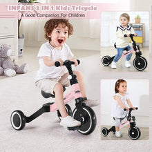Load image into Gallery viewer, 3 in 1 3 Wheel Kids Tricycles with Adjustable Seat & Handlebarfor Ages 1-3-Pink