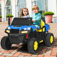 Load image into Gallery viewer, 12V Battery Powered Kids Ride On Dumpbed Truck RC-Blue