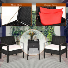 Load image into Gallery viewer, 3 pcs Outdoor Patio Rattan Furniture Set with Cushion