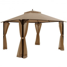 Load image into Gallery viewer, 12" x 10" Outdoor Double Top Patio Gazebo-Brown