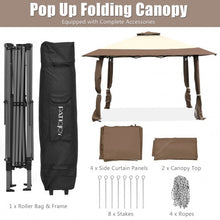 Load image into Gallery viewer, 13'x13' Pop Up Canopy Tent Instant Outdoor Folding Canopy Shelter-Brown