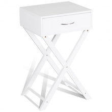 Load image into Gallery viewer, Campaign Style Modern X-Shape Accent Side End Table-White