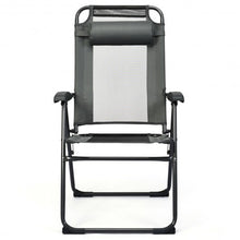 Load image into Gallery viewer, 2 PCS Patio Adjustable Folding Recliner Chairs-Gray