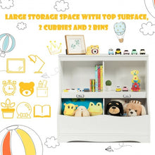 Load image into Gallery viewer, Kids Floor Cabinet Multi-Functional Bookcase -White