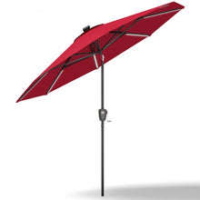 Load image into Gallery viewer, 9 Ft Patio Solar Powered Umbrella with LED Light-Red