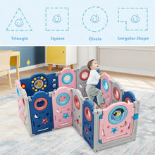 Load image into Gallery viewer, 14-Panel Foldable Baby Playpen Kids Safety Play Center with Lockable Gate