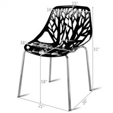 Load image into Gallery viewer, Set of 4 Dining Birch Sapling Accent Armless Chairs-Black