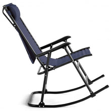 Load image into Gallery viewer, Zero Gravity Folding Rocking Chair Rocker Porch-Dark Blue