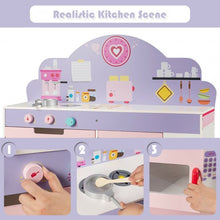 Load image into Gallery viewer, 2 in 1 Kitchen and Cafe Pretend Cooking Playset