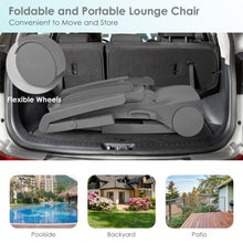 Load image into Gallery viewer, Adjustable Patio Sun Lounger with Weather Resistant Wheels-Gray
