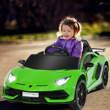 Load image into Gallery viewer, 12 V Licensed Lamborghini SVJ RC Kids Ride On Car with Trunk and Music-Green