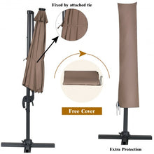 Load image into Gallery viewer, 10 Ft Patio Offset Cantilever Umbrella with Solar Lights-Coffee
