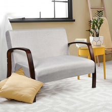 Load image into Gallery viewer, Mid Century Modern Fabric Upholstered Armchair Loveseat-Gray