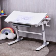 Load image into Gallery viewer, Height Adjustable Kids Desk with Tilting Desktop and Drawer