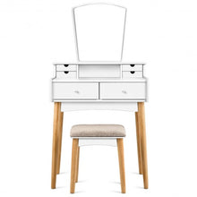 Load image into Gallery viewer, Vanity Table Set Dressing Table Cushioned Stool Makeup Table