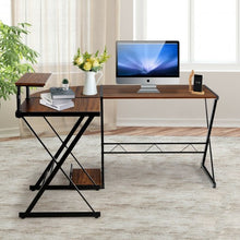 Load image into Gallery viewer, L-Shaped Desk Reversible Corner Computer Desk with Movable Shelf & CPU Stand-Wal