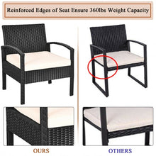 Load image into Gallery viewer, 3 pcs Outdoor Patio Rattan Furniture Set with Cushion