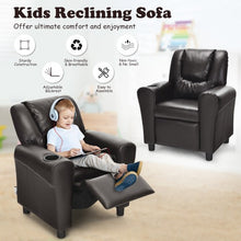 Load image into Gallery viewer, Children PU Leather Recliner Chair with Front Footrest-Brown