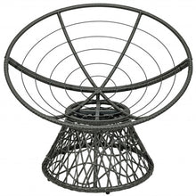 Load image into Gallery viewer, Rattan Papasan Chair Ergonomic 360-degree Swivel Soft Cushion Garden-Black