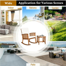 Load image into Gallery viewer, 2PCS Acacia Wood Patio Rocking Chair Table Set