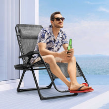 Load image into Gallery viewer, Oversize Lounge Chair Patio Heavy Duty Folding Recliner-Gray