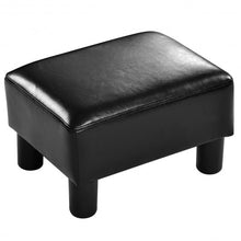 Load image into Gallery viewer, Small PU Leather Rectangular Seat Ottoman Footstool-Black