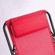 Load image into Gallery viewer, Outdoor Patio Headrest Folding Zero Gravity Rocking Chair-Red