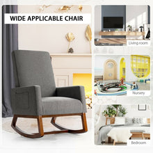 Load image into Gallery viewer, Rocking High Back Upholstered Lounge Armchair with Side Pocket-Gray
