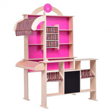 Load image into Gallery viewer, Pink Kids Wooden Toy Shop Market Shopping Pretend Play Set