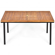 Load image into Gallery viewer, 55" Patio Rattan Dining Table with Umbrella Hole