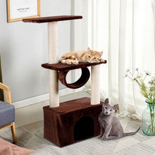 Load image into Gallery viewer, 37" Cat Tree Condo Scratch Post Kitten Pet House-Coffee