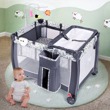 Load image into Gallery viewer, Foldable Travel Baby Crib Playpen Infant Bassinet Bed w/ Carry Bag-Gray